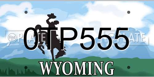 0TP555 Wyoming License Plate