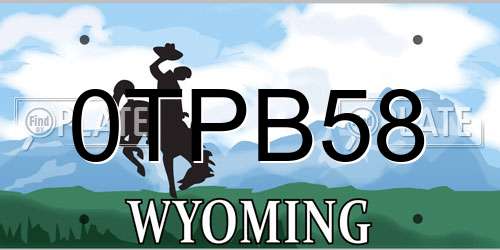 0TPB58 Wyoming License Plate
