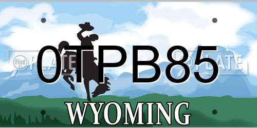 0TPB85 Wyoming License Plate