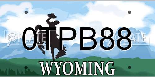 0TPB88 Wyoming License Plate