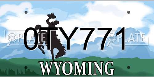 0TY771 Wyoming License Plate