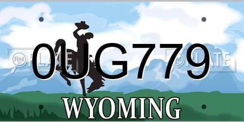 0UG779 Wyoming License Plate