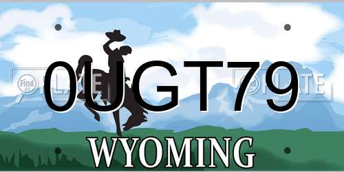 0UGT79 Wyoming License Plate