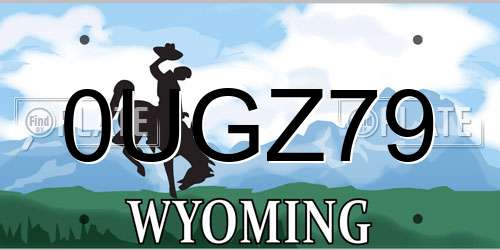 0UGZ79 Wyoming License Plate