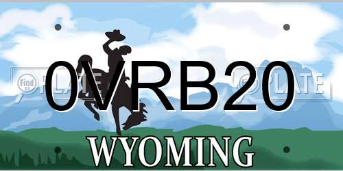 0VRB20 Wyoming License Plate