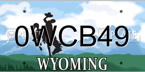 0WCB49 Wyoming License Plate