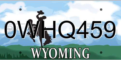 0WHQ459 Wyoming License Plate