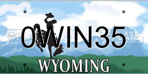 0WIN35 Wyoming License Plate