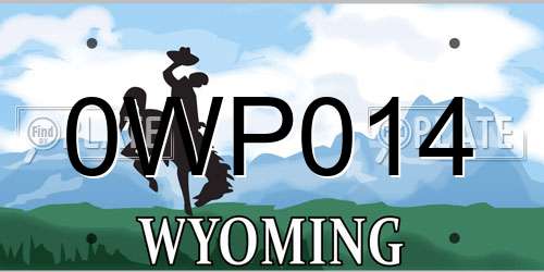 0WP014 Wyoming License Plate