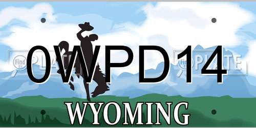 0WPD14 Wyoming License Plate