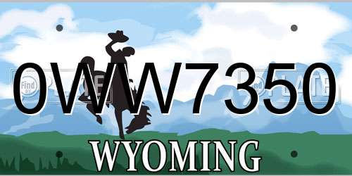 0WW7350 Wyoming License Plate