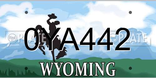 0YA442 Wyoming License Plate