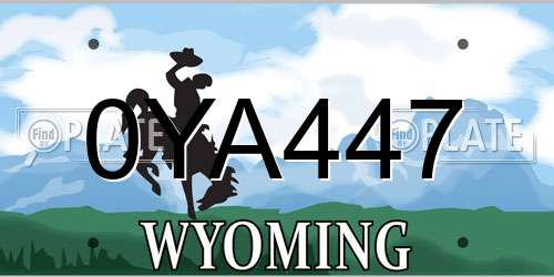 0YA447 Wyoming License Plate