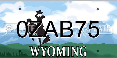 0ZAB75 Wyoming License Plate