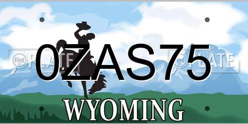 0ZAS75 Wyoming License Plate