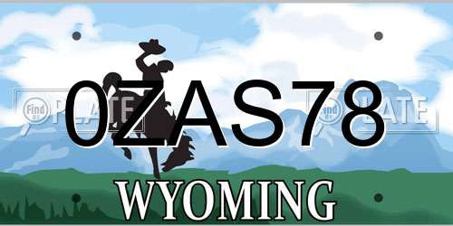 0ZAS78 Wyoming License Plate
