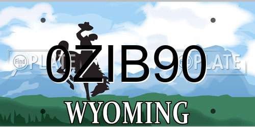 0ZIB90 Wyoming License Plate