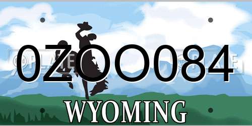 0ZOO084 Wyoming License Plate