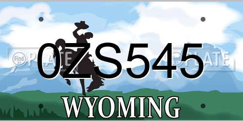 0ZS545 Wyoming License Plate