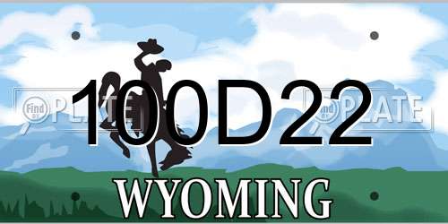 100D22 Wyoming License Plate