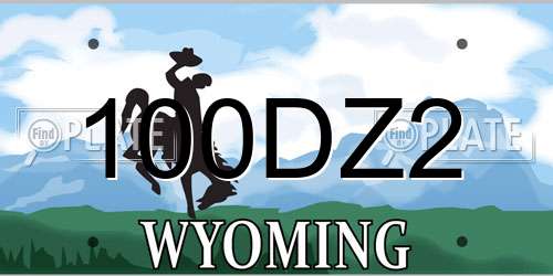 100DZ2 Wyoming License Plate