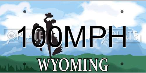 100MPH Wyoming License Plate