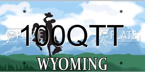 100QTT Wyoming License Plate