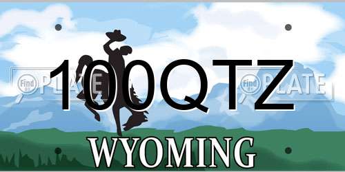 100QTZ Wyoming License Plate