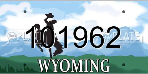 101962 Wyoming License Plate