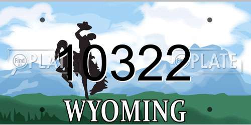 10322 Wyoming License Plate