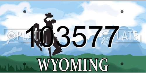 103577 Wyoming License Plate