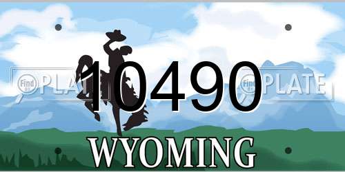 10490 Wyoming License Plate