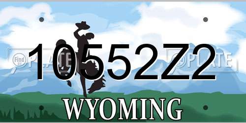 10552Z2 Wyoming License Plate