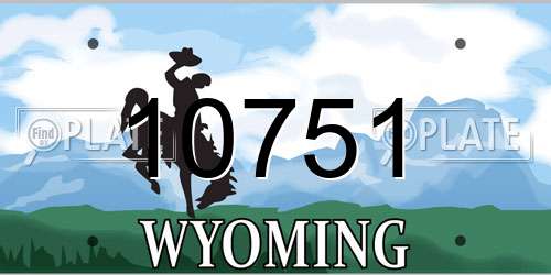 10751 Wyoming License Plate