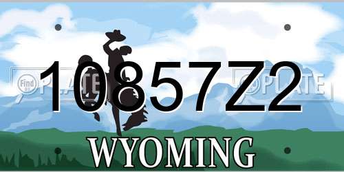 10857Z2 Wyoming License Plate