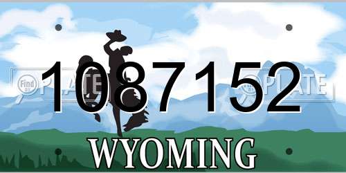 1087152 Wyoming License Plate