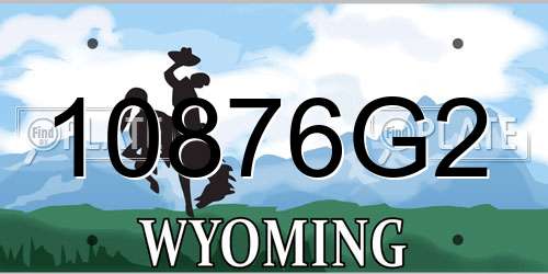 10876G2 Wyoming License Plate