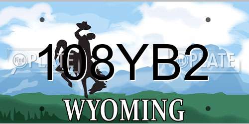108YB2 Wyoming License Plate