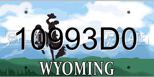 10993D0 Wyoming License Plate