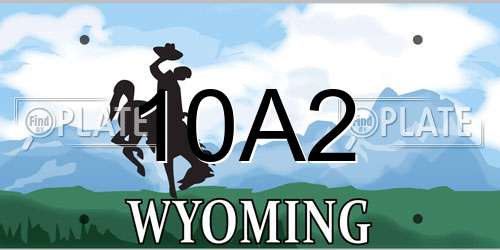 10A2 Wyoming License Plate