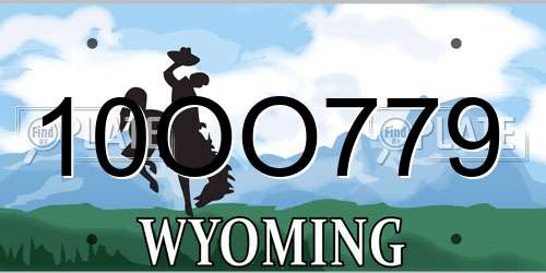 10OO779 Wyoming License Plate