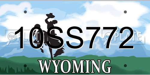 10SS772 Wyoming License Plate