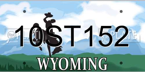 10ST152 Wyoming License Plate