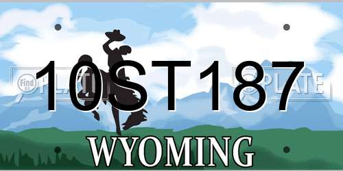 10ST187 Wyoming License Plate