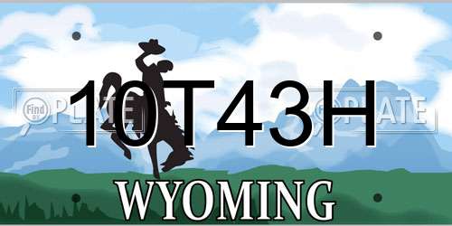 10T43H Wyoming License Plate