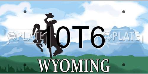 10T6 Wyoming License Plate