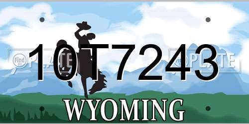 10T7243 Wyoming License Plate