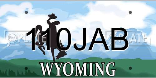 110JAB Wyoming License Plate