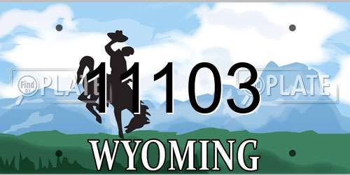 11103 Wyoming License Plate