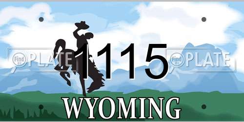1115 Wyoming License Plate